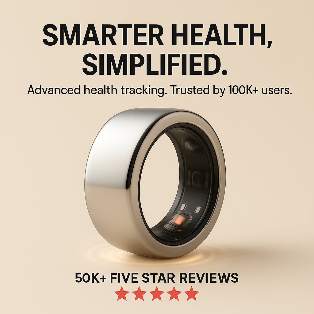 Smart Ring Health Tracker, Sleep Tracker Ring with Heart Rate, Waterproof Fitness Ring for Activity Monitoring/Steps/Distance/Calories, Air Gestures, up to 7-Day Battery, for Ios Android (Black,#10)