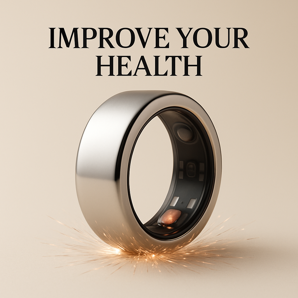Smart Ring Health Tracker, Sleep Tracker Ring with Heart Rate, Waterproof Fitness Ring for Activity Monitoring/Steps/Distance/Calories, Air Gestures, up to 7-Day Battery, for Ios Android (Black,#10)